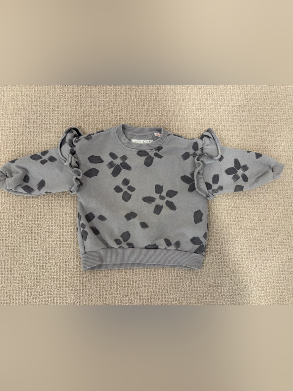Zara Light Purple Floral Ruffle Sweatshirt